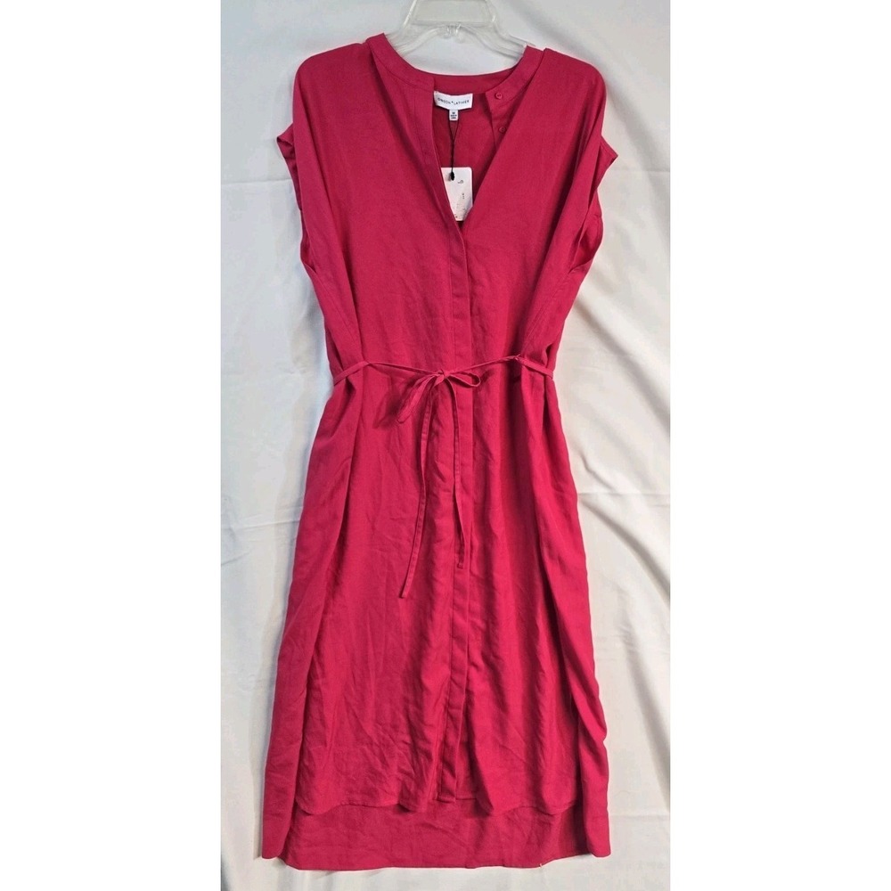 Gibson Latimer Women's  V-neck Dress  Pink  M Button Up